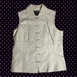 vintage metrostyle white leather vest